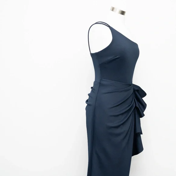 Xscape - One-Shoulder Ruffle Side Gown Style 4795X - Picture 9 of 14